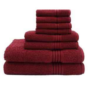 burgundy towel set